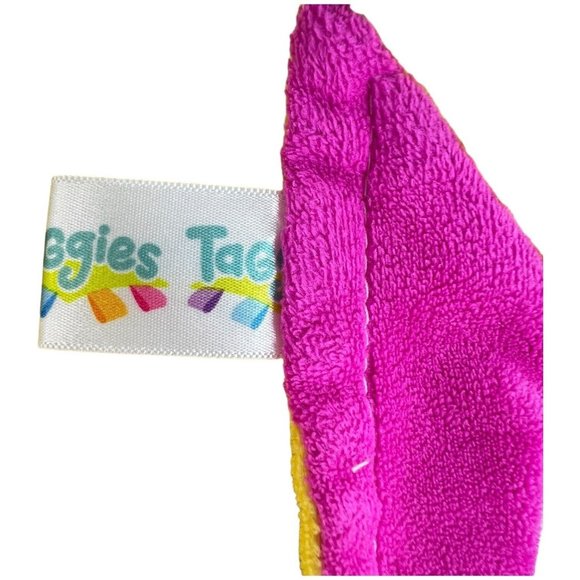 Taggies Bunny Rabbit Lovey Patchkin Pals Pink Plush Security Blanket Toy Sensory - Picture 13 of 13